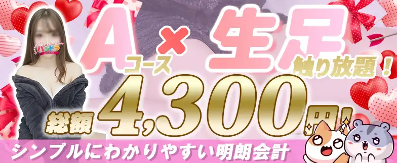 総額コース大好評につき、4300円コースも登場です！