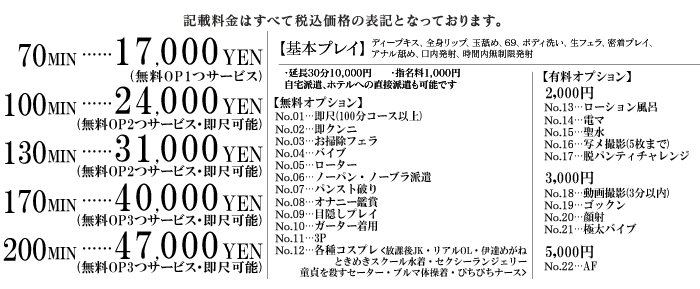 料金表